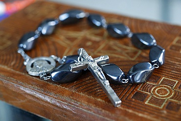 Rosary beads on an old Bible, Ho Chi Minh City, Vietnam, Indochina, Southeast Asia, Asia