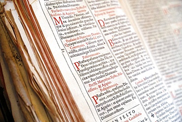 Old Roman Missal in Latin dating from the 17th century, Haute-Savoie, France, Europe