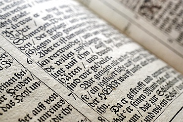 Martin Luther Bible, printed in 1698 in Frankfurt-am-Main, Strasbourg, Alsace, France, Europe