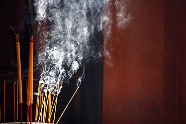 Burning incense sticks, Taoist temple, Emperor Jade Pagoda (Chua Phuoc Hai), Ho Chi Minh City, Vietnam, Indochina, Southeast Asia, Asia