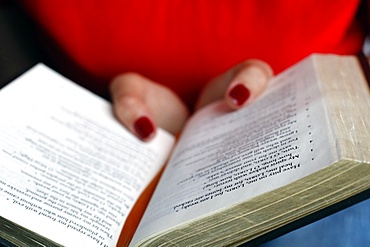 Christian woman reading the Bible, Vietnam, Indochina, Southeast Asia, Asia