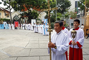 St. Philip church (Huyen Sy Church), the feast of the Assumption of the Virgin Mary procession, Ho Chi Minh City, Vietnam, Indochina, Southeast Asia, Asia