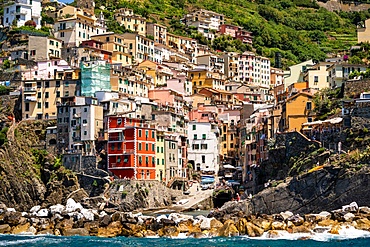 Riomaggiore village, Cinque Terre, UNESCO World Heritage Site, Liguria, Italy, Europe