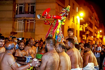 Tamil Hindus celebrating a festival for Muruga (Ganesha's brother) in Paris, France, Europe