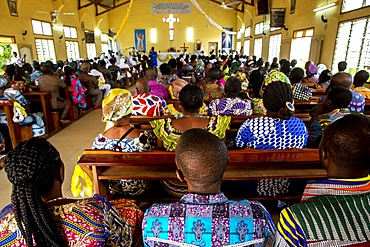 Celebration in St. John Paul II Catholic church, Kpalime, Togo, West Africa, Africa