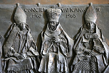 Sculpture of the Vatican II Council on the door of St. Peter's Basilica, Vatican, Rome, Lazio, Italy, Europe