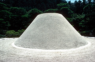 Representation of Mount Fuji, Ginkakuji Zen temple, Kyoto, Japan, Asia