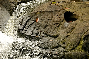 Kbal Spean Buddhist river sculptures, Siem Reap, Cambodia, Indochina, Southeast Asia, Asia