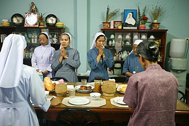 Catholic nuns, Vientiane, Laos, Indochina, Southeast Asia, Asia