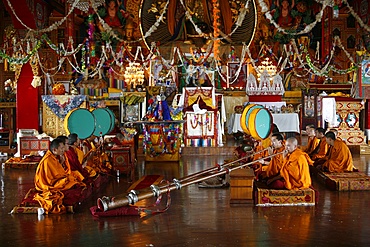 Buddhist ceremony, Kopan Monastery, Kathmandu, Nepal, Asia