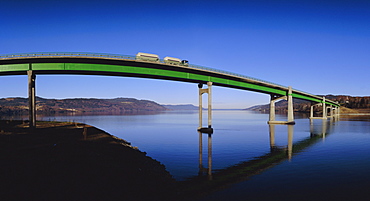 New bridge at Minnesund on Lake Mjosa, Norway, Scandinavia, Europe