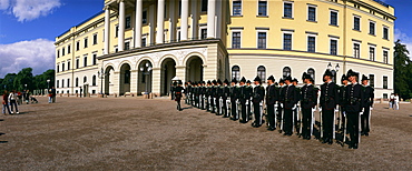 Line of guards in front of the Palace, Oslo, Norway, Scandinavia, Europe