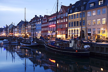 Harbour in winter at dusk, Copenhagen, Denmark, Scandinavia, Europe