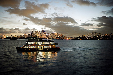 Ferry sailing across Sydney harbour, Sydney, New South Wales, Australia, Pacific