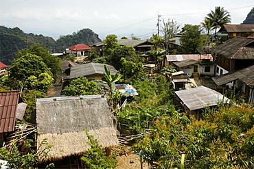 A Burmese village on the border between Thailand and Burma, Golden Triangle, Thailand, Southeast Asia, Asia