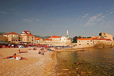 One of the beaches of Budva, Montenegro, Europe