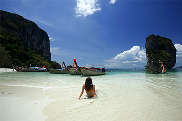 Hat Tham Phra Nang beach, in the Gulf of Krabi, Thailand, Southeast Asia, Asia