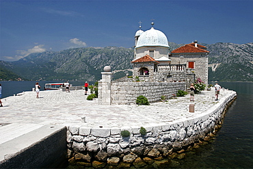 The St. George monastery is situated on a island, near the village of Perast, in the Kotor Gulf, Montenegro, Europe