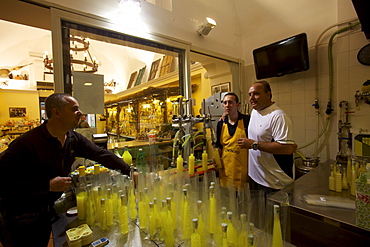 Typical Limoncello from Sorrento, Campania, Italy, Europe