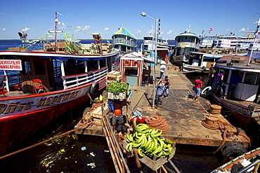 On the harbour of Manaus, some cargo coming from all around, Manaus, Brazil, South America