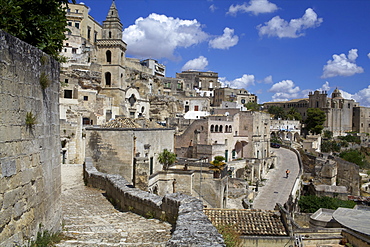 View of the city of Matera in Basilicata, Italy, Europe