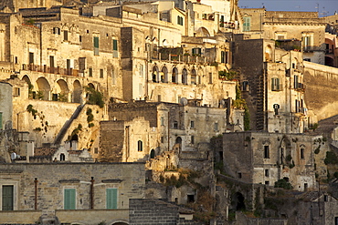 View of the Sassi of Matera from the church, Matera, Basilicata, Italy, Europe