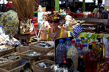 The central Market of Papeete in Tahiti, Society Islands, French Polynesia, Pacific Islands, Pacific