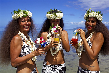 Some vahines from Tahiti Ora  in Tahiti, Society Islands, French Polynesia, Pacific Islands, Pacific