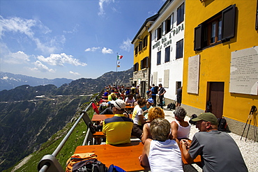 At the Rifugio A Papa, 2000 meters, Strada delle 52 gallerie, Veneto, Italy, Europe