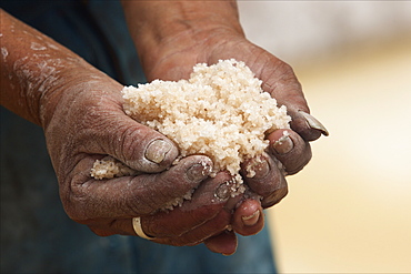 Salt of Salinas de Maras, Sacred Valley, Peru, South America