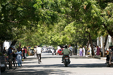 In the streets of the Ville Blanche area of Pondicherry, Tamil Nadu, India, Asia