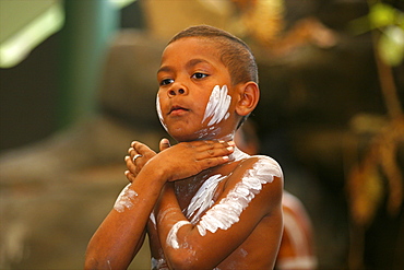 An Aboriginal child in a music festival in Cairns, Queensland, Australia, Pacific