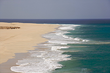 The beach of Praia de Chavez, west coast of Boa Vista, Cape Verde Islands, Atlantic, Africa