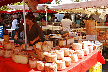 The market of Ajaccio, Corsica,  France, Europe