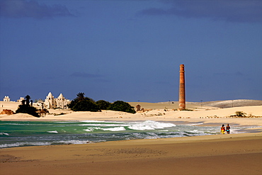 The beach of Praia de Chavez, west coast of Boa Vista island, Cape Verde Islands, Atlantic, Africa