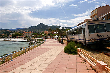 The small train of L'Ile-Rousse, Corsica, France, Europe