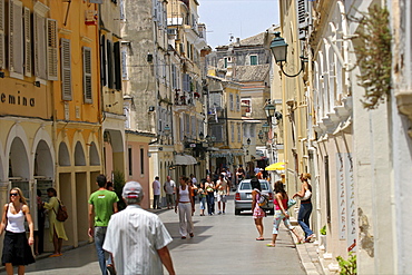 The old and narrow streets of the old city of Corfu, Corfu, Ionian Islands, Greek Islands, Greece, Europe