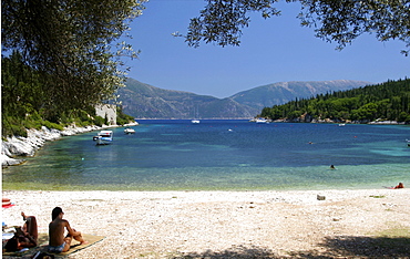 Coast near Fiskardo on the north coast of Cephalonia, Ionian Islands, Greek Islands, Greece, Europe