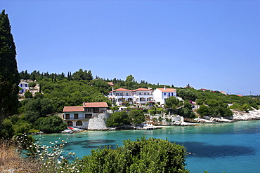 Coast near Fiskardo on the north coast of Cephalonia, Ionian Islands, Greek Islands, Greece, Europe