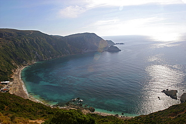 Petani beach on the west coast of Cephalonia, Ionian Islands, Greek Islands, Greece, Europe