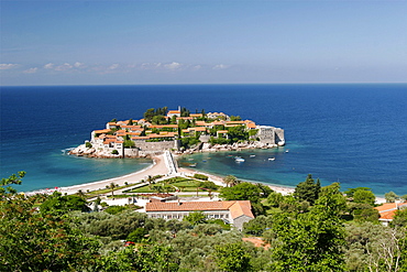 The island hotel of Sveti Stefan, Montenegro, Europe