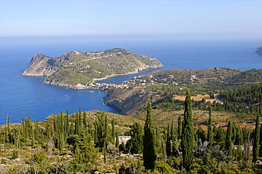 The Assos peninsula on Cephalonia, Ionian Islands, Greek Islands, Greece, Europe