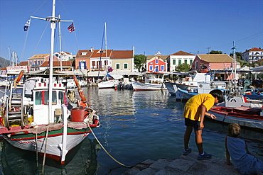 The smalll village of Fiskardo on Cephalonia, Ionian Islands, Greek Islands, Greece, Europe