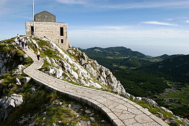 The grave of the politician and philosopher Petar Petrovic Njegos, in the mountains at 1600m, Montenegro, Europe