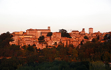 The town of Todi, south of Perugia, seen from the abbey, Umbria, Italy, Europe