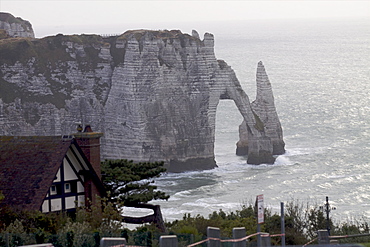 The limestone cliffs in the area of Etretat on the Alabaster coast, Seine Maritime, Normandy, France, Europe