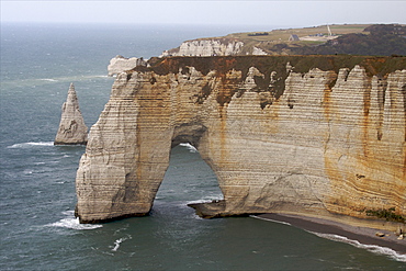 The limestone cliffs in the area of Etretat on the Alabaster coast, Seine Maritime, Normandy, France, Europe