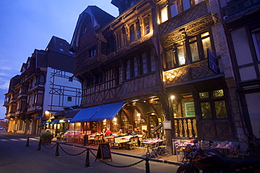 A small restaurant in Etretat, Seine Maritime, Normandy, France, Europe