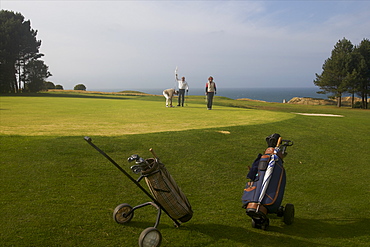 The golf course at Etretat on the Alabaster coast, Seine Maritime, Normandy, France, Europe