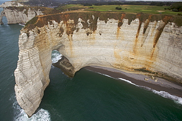 Limestone cliffs in the area of Etretat on the Cote d'Albatre, Seine Maritime, Normandy, France, Europe